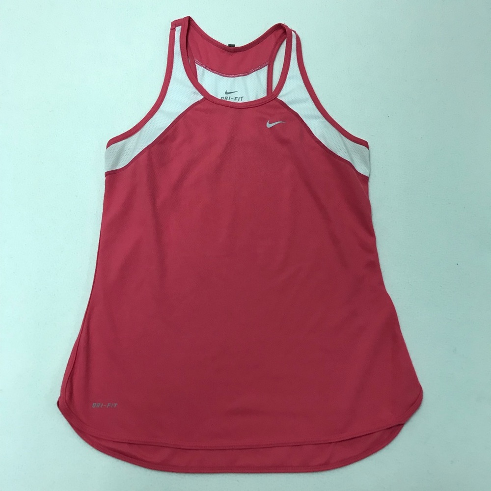 Nike women’s Pink and white Running Dri-Fit tank